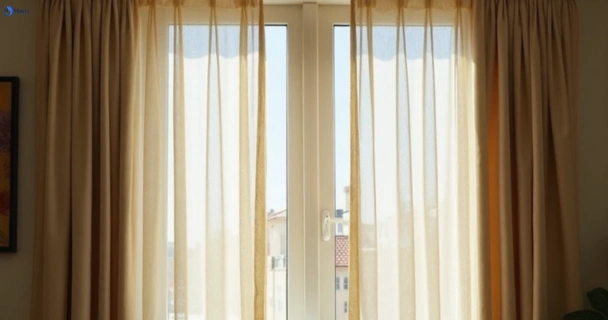 Dull dusty drapes in marcus-hill-vic before professional cleaning